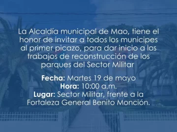 Peticion Publica al Ayuntamiento de Mao, al Ministerio de Obras Públicas y al Ministerio de Medio Ambiente para garantizar la transparencia y calidad en la reconstrucción de los parques del Sector Militar.
