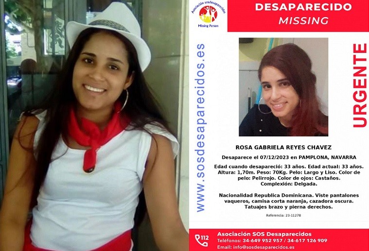 Dónde está Gabriela Reyes de 35 años DESAPARECIDA en Pamplona España el 7 de diciembre 2023. ‘Todos somos Gabriela’